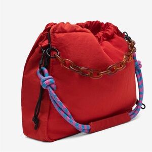 Rotunda Sant Hobo Bag Coral Red Viral Customizable Lightweight